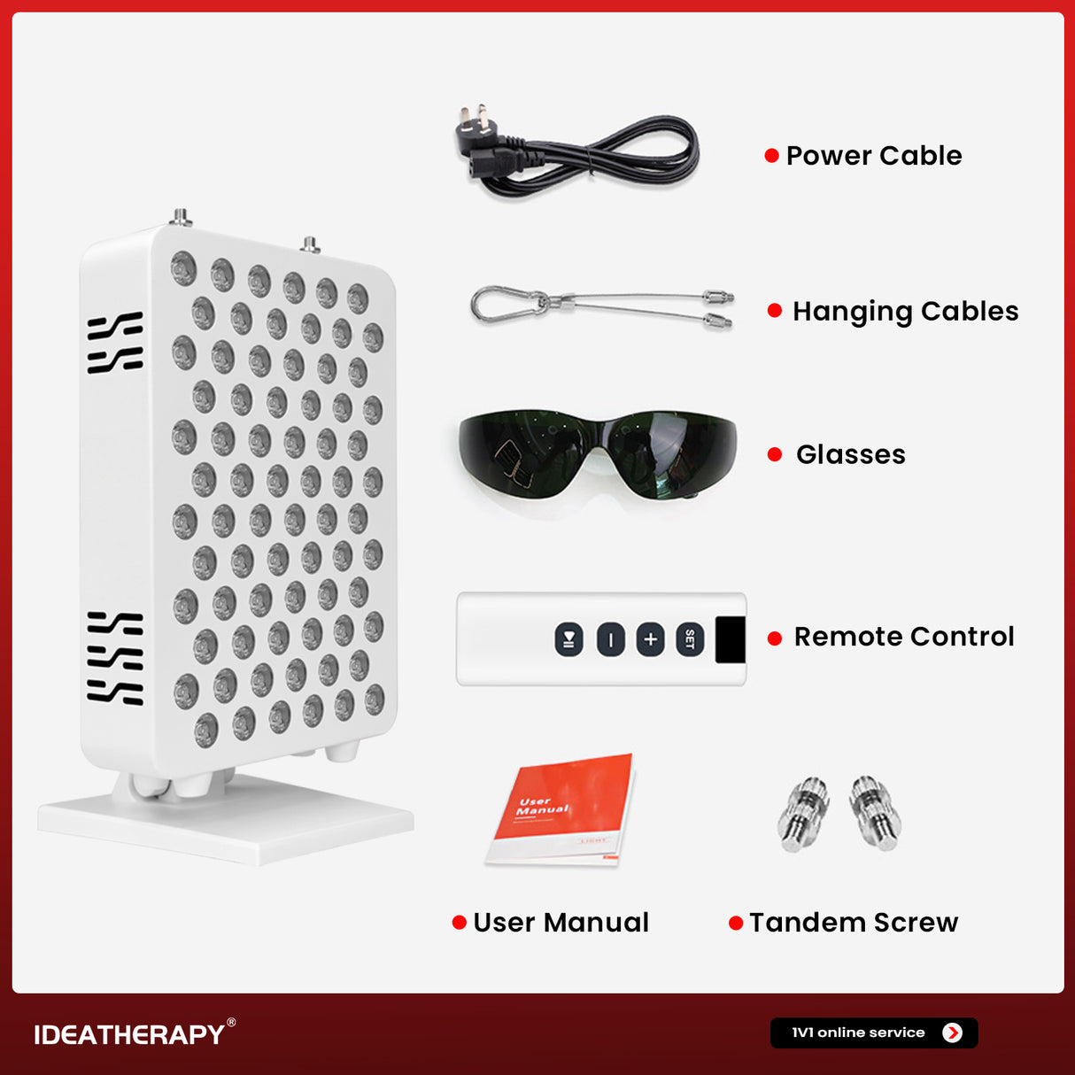 Uno Vita's RLPRO100 LED Therapy Light (full spectrum red light therapy)