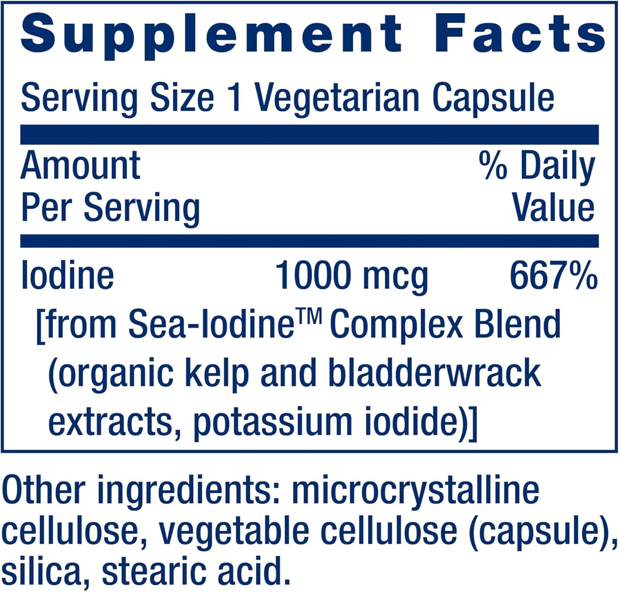 Sea-Iodine, 1000 mcg, 60 vegetarian capsules (EXP 03/2025)