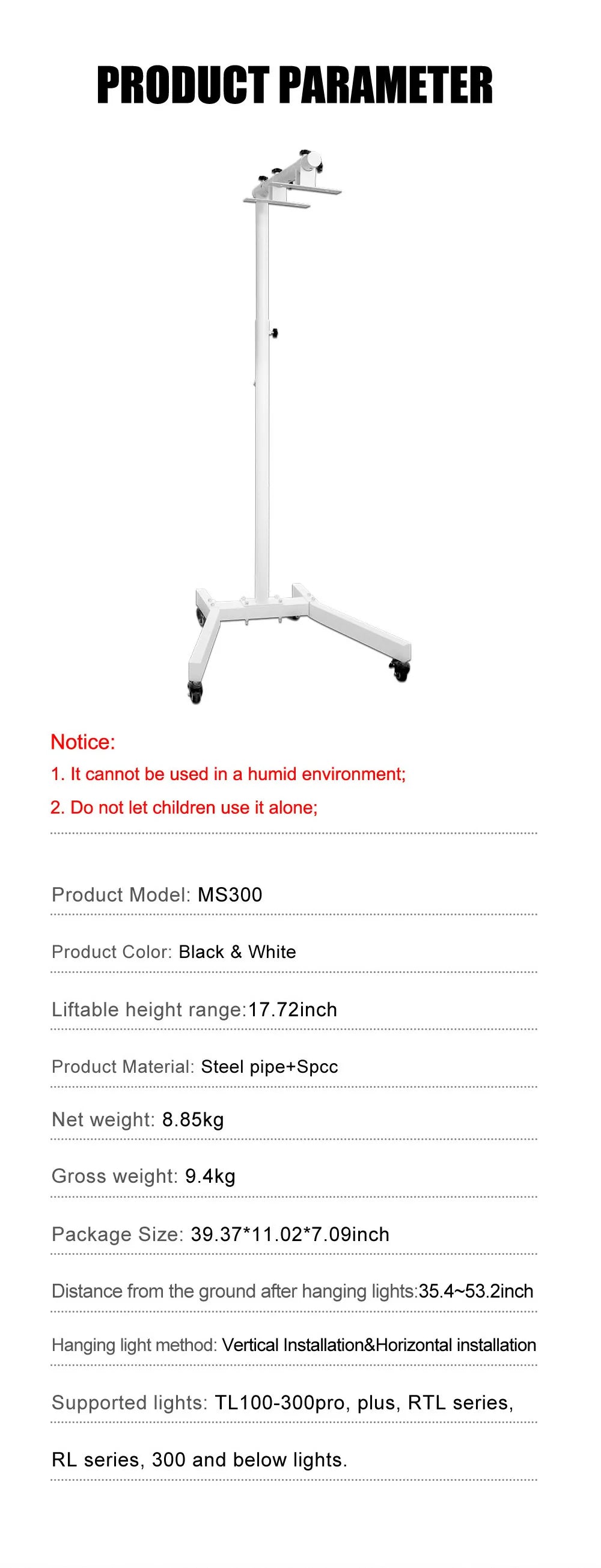 Uno Vita`s MS300-E -Therapy Panel Stand (white)