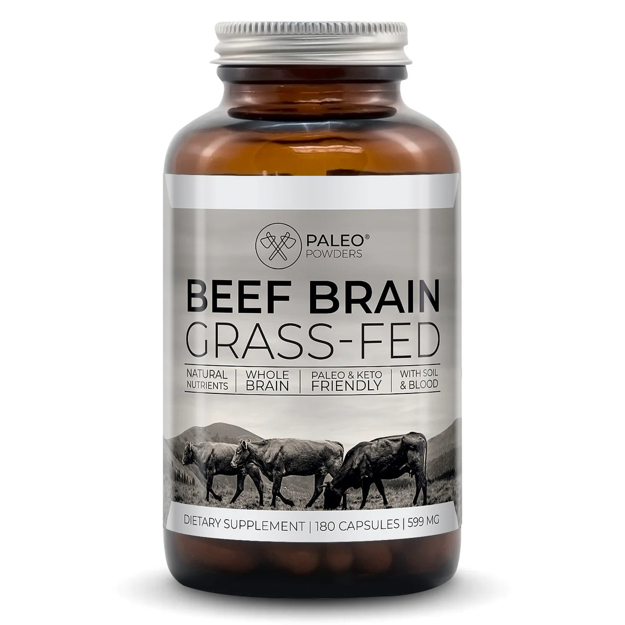 Paleo Beef Brain - Grassfed - 180 capsules