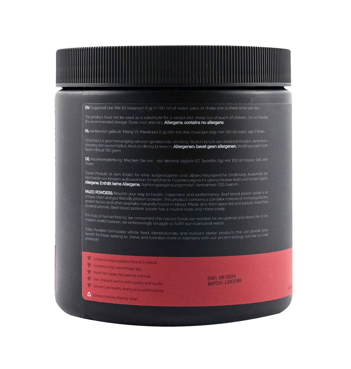 Paleo Beef Blood Protein Isolate – Grass-Fed – 150 gram