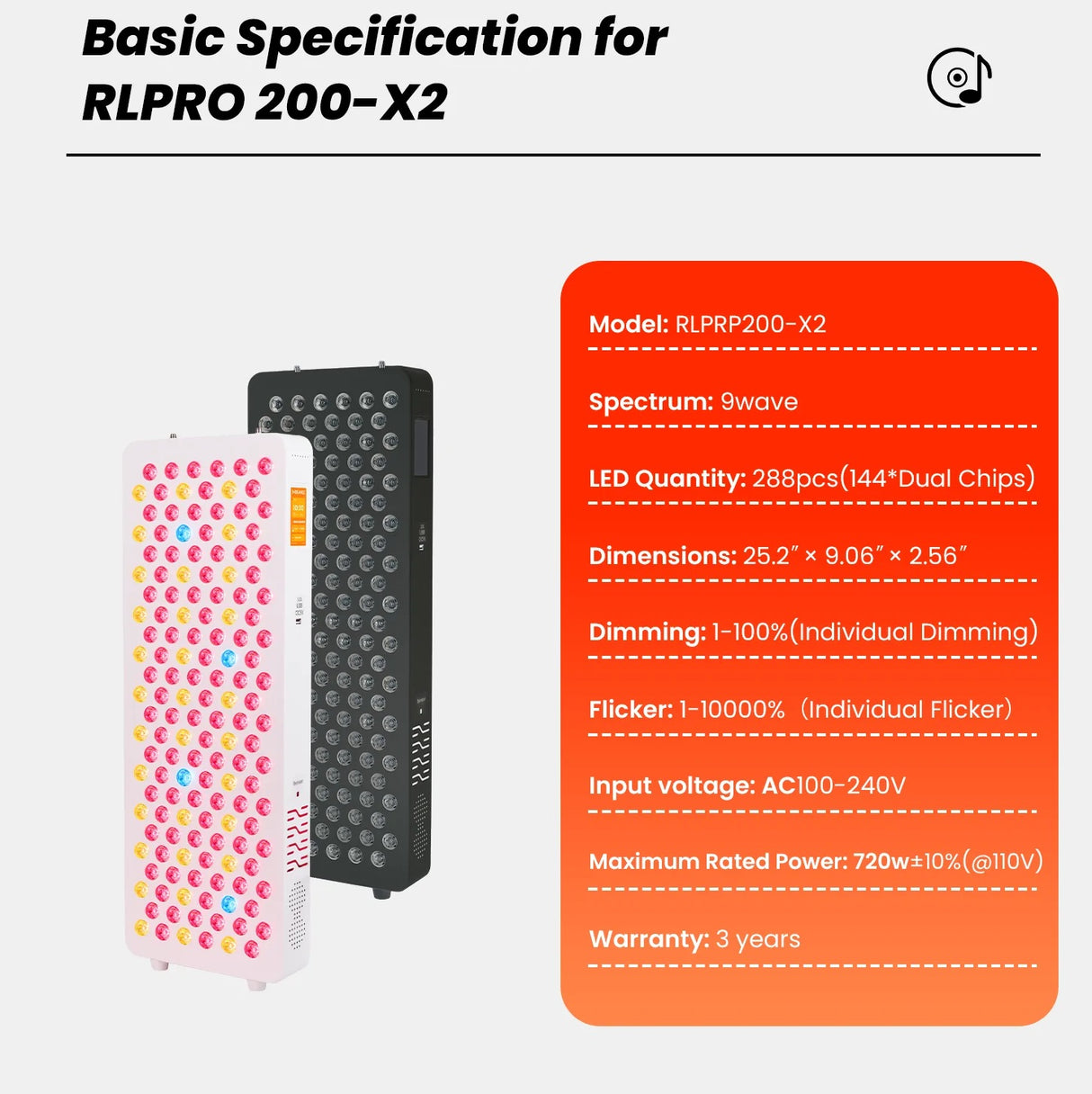 Uno Vita’s RLPRO200-X2 – avansert rødlys- og NIR-lysterapi med 9 bølgelengder, musikk og Luci Phi