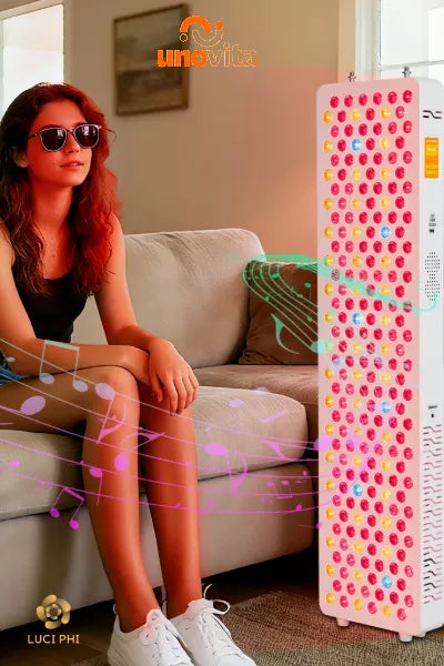 Uno Vita’s RLPRO300-X2 – Innovative Red Light Therapy (9 waves – music – Luci Phi)