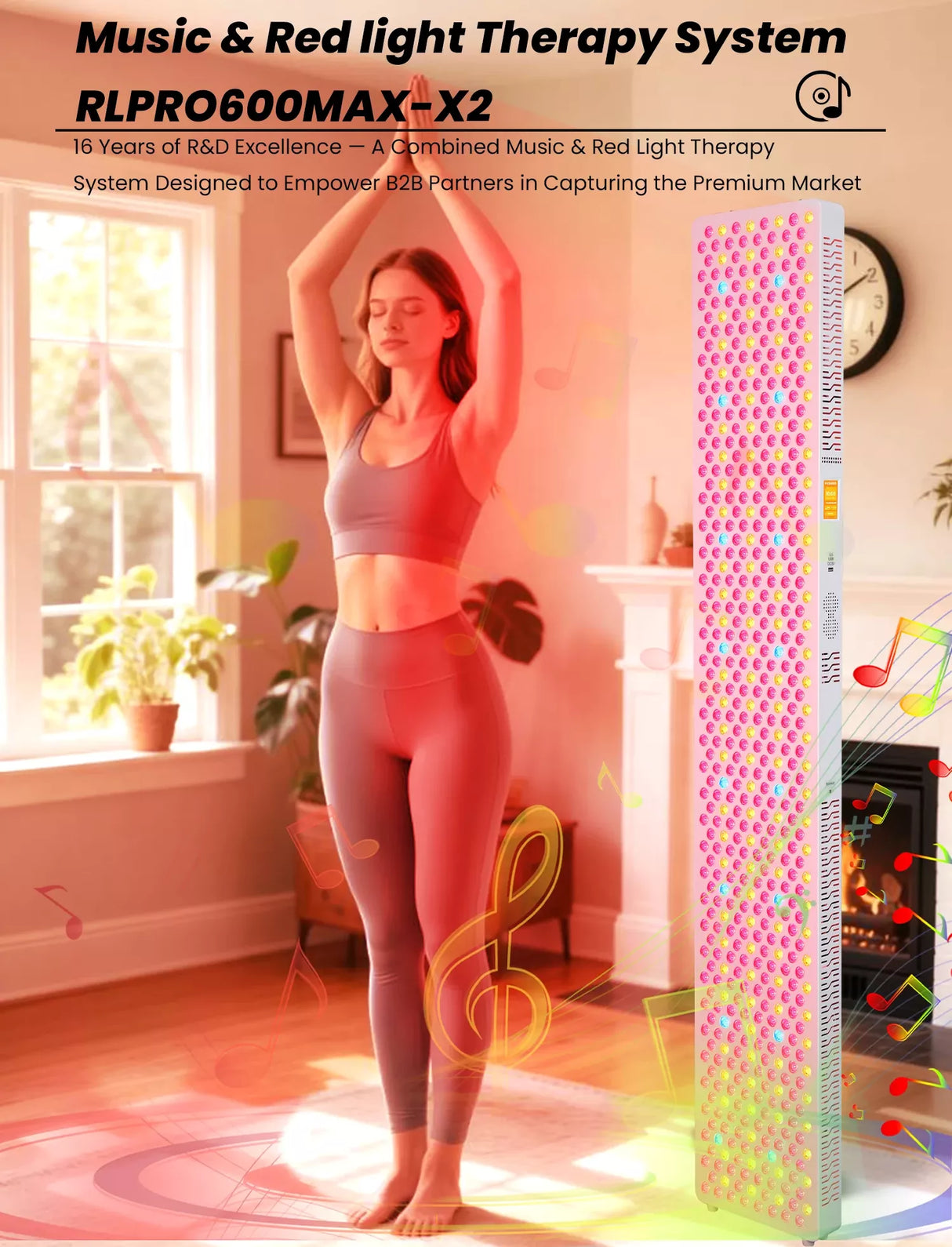 Uno Vita’s RLPRO600Max-X2 – Innovative Red Light Therapy (9 waves – music – Luci Phi)