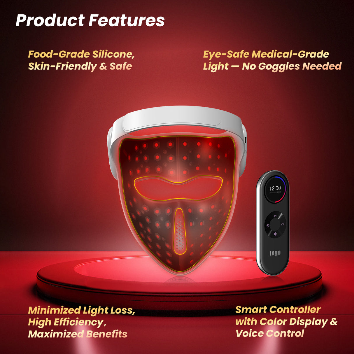 Uno Vita Pro Light Mask 1064 – medical grade wireless LED + laser therapy mask