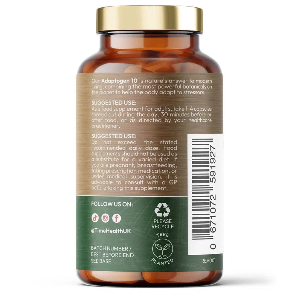 Adaptogen 10 - Ashwagandha, Bacopa, Holy Basil, Rhodiola Rose... - Uno Vita AS
