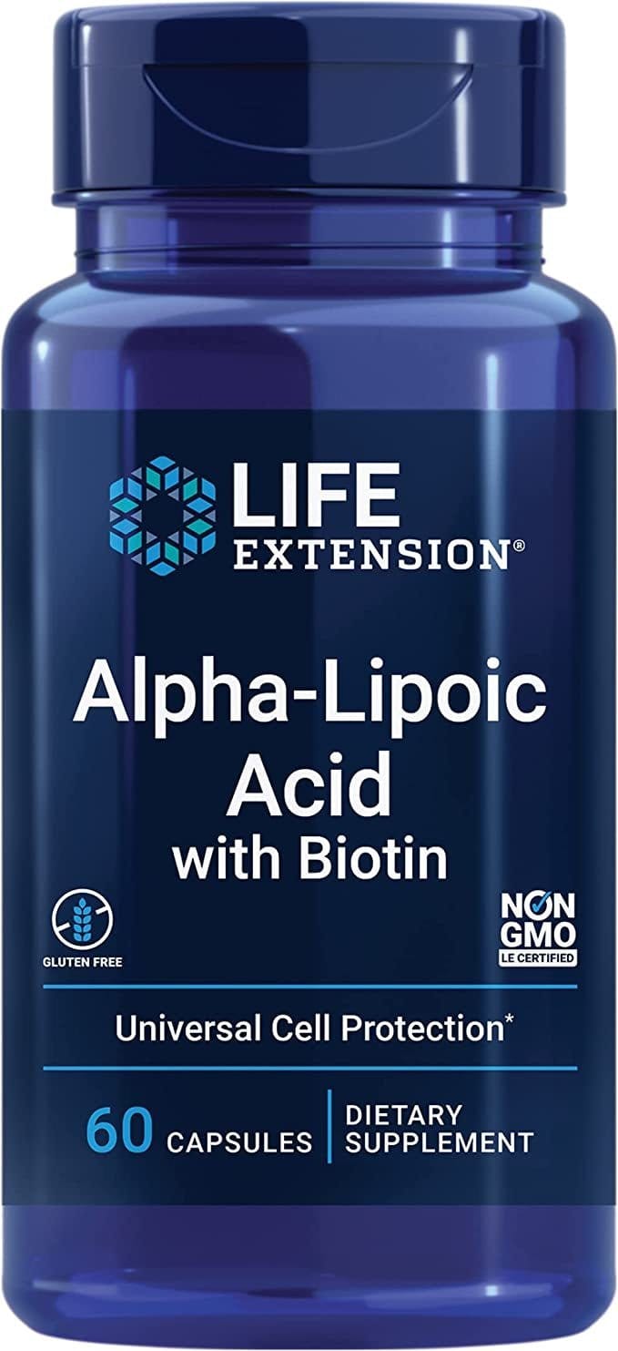 Alpha-Lipoic Acid with Biotin kosttilskudd i kapsler, glutenfri og ikke-GMO formel for energi og nervehelse
