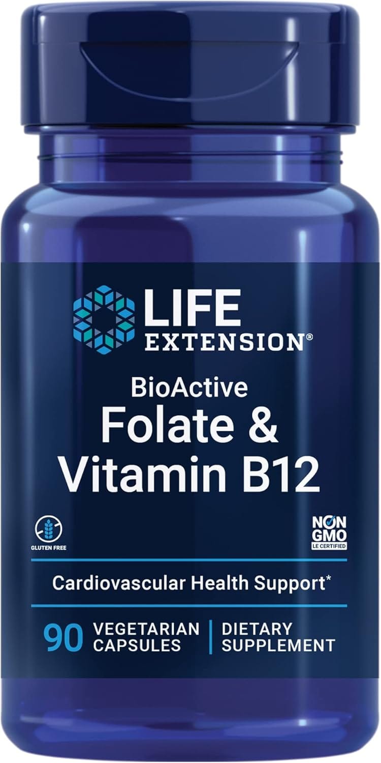 BioActive Folate & Vitamin B12 kapsler med 680 mcg 5-MTHF og 300 mcg metylkobalamin
