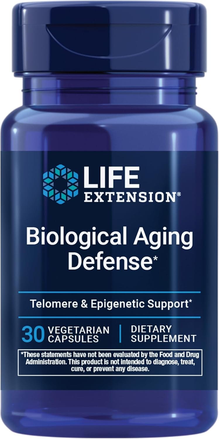 Biological Aging Defense kosttilskudd i kapselboks med 30 vegetabilske kapsler og plantebasert formel med didymin