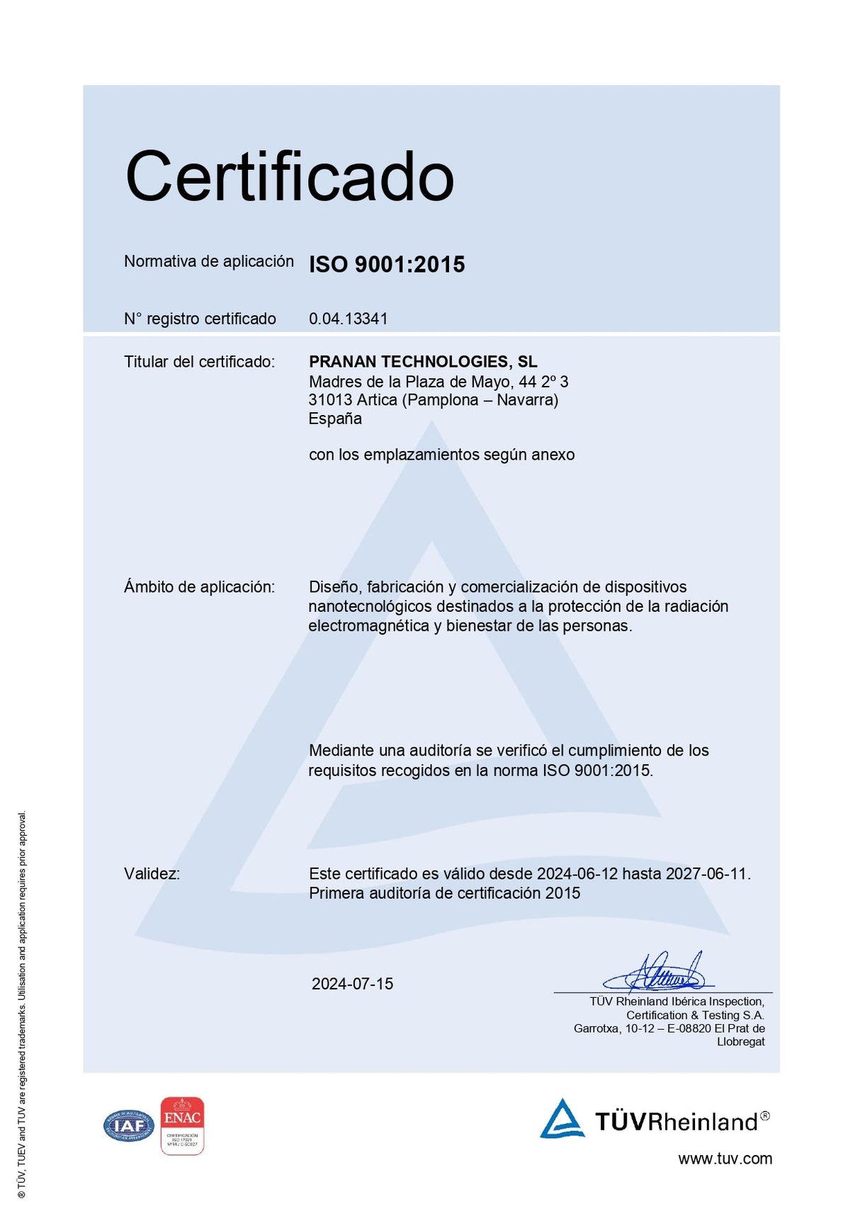 BIOSPACE diamant EMF - områdebeskyttelse ( 5G og 6G) - Uno Vita AS