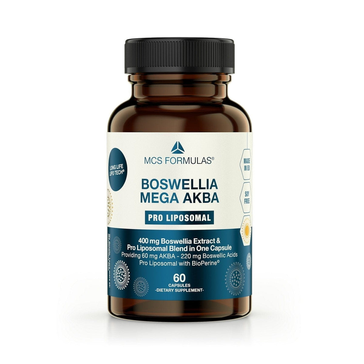Boswellia MEGA AKBA Liposomal 60 kapsler med liposomal boswellia serrata og BioPerine