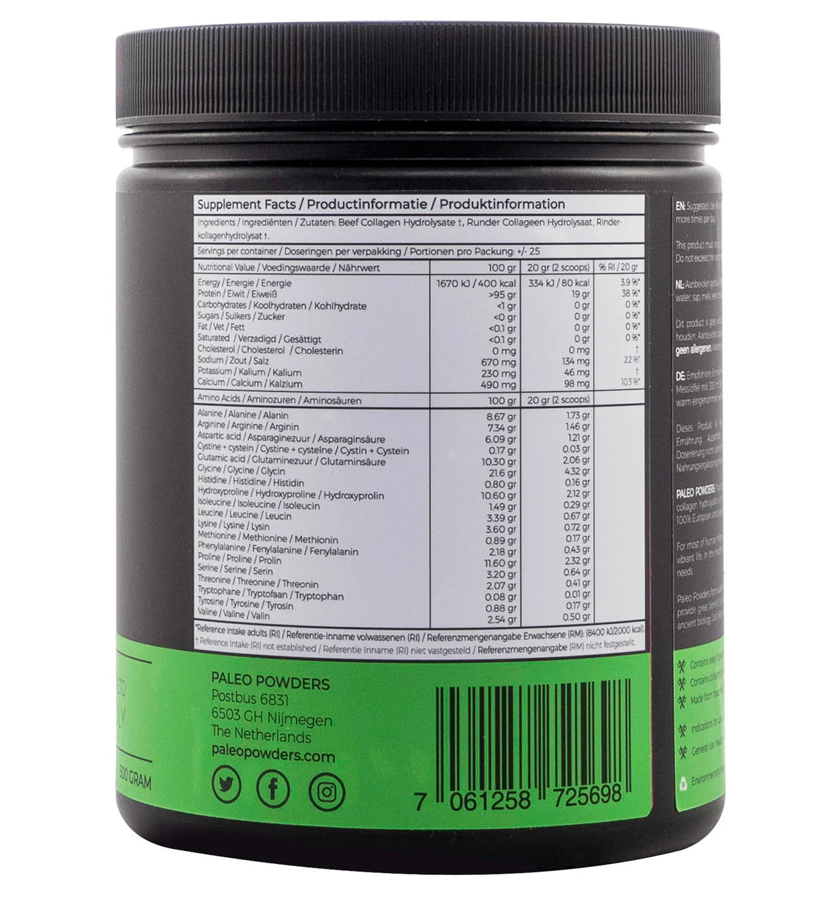 Paleo Collagen Hydrolysate – Grass-Fed (500 grams)