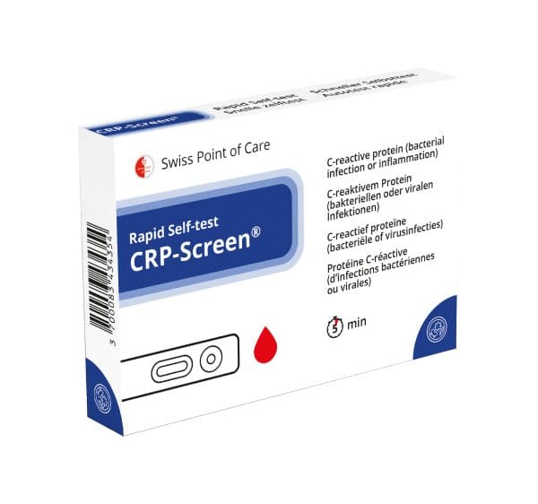 CRP-Screen CE-merket hurtigtest med testkassett, lansett, pipette og fortynningsvæske for CRP-måling hjemme