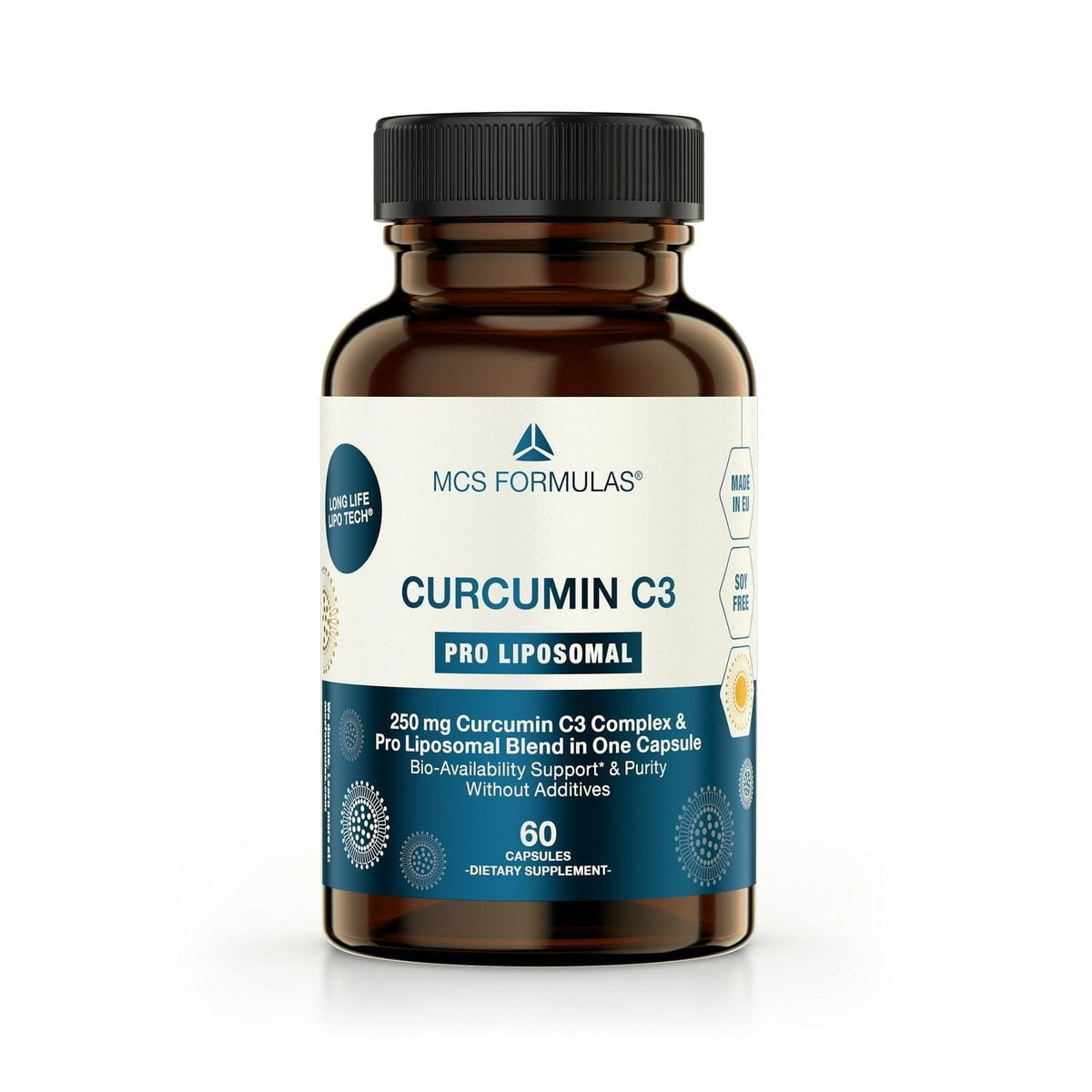 Curcumin C3 Pro Liposomal i veganske kapsler med 250 mg Curcumin C3 Complex® og liposomal blend