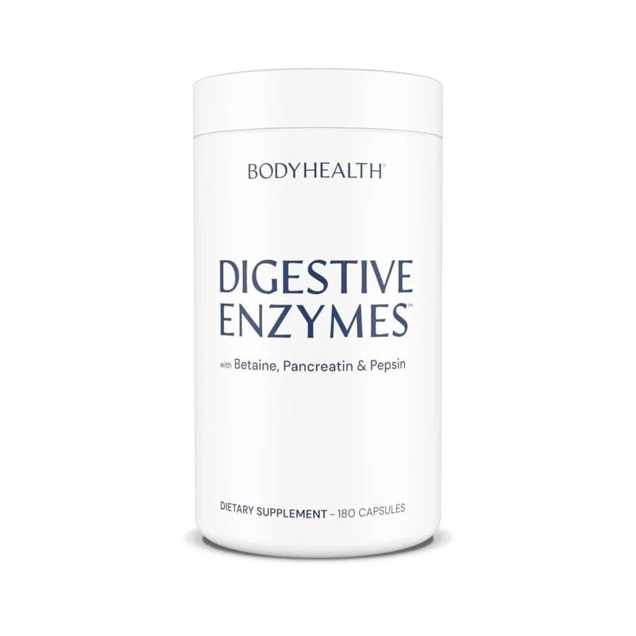 Premium Digestive Enzymes med betaine HCl, pepsin og pancreatin 8X, 180 kapsler fra BodyHealth