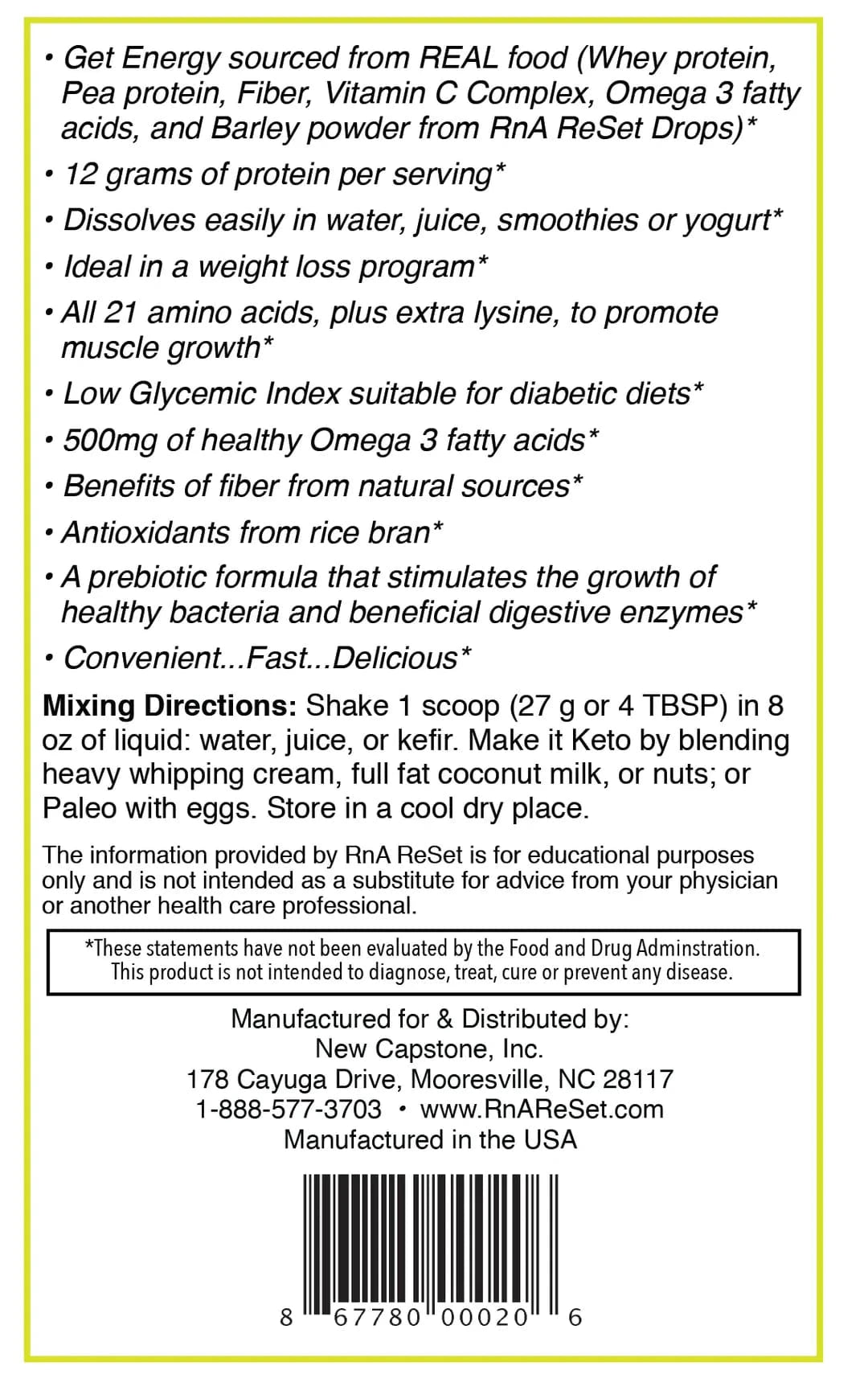 Dr. Dean’s ReStructure Protein Powder Vanilla 594g - Uno Vita AS