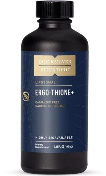 Ergo-Thione+ liposomal 100 ml flaske med flytende antioksidanttilskudd fra Quicksilver Scientific