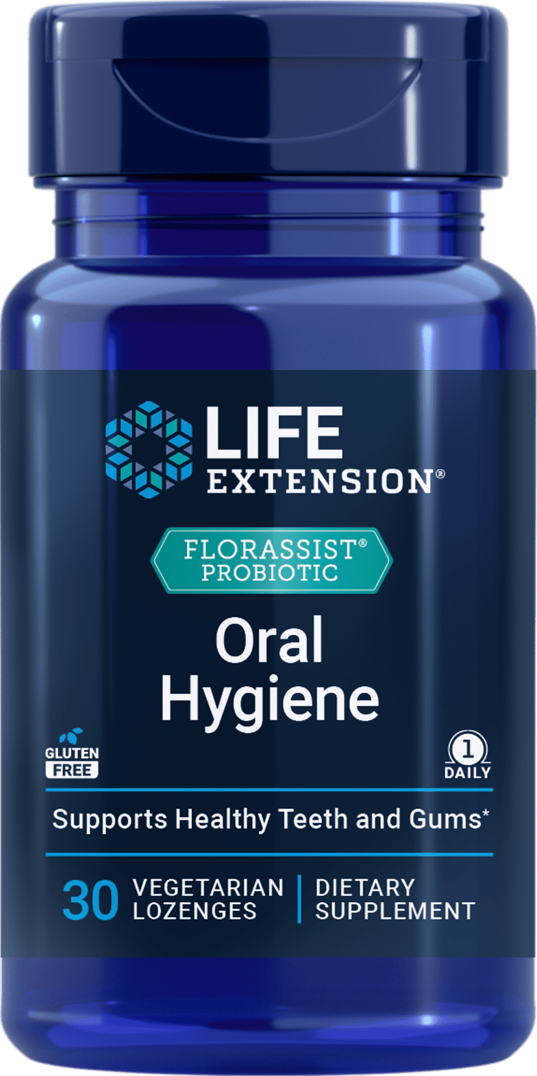 Life Extension FLORASSIST Oral Hygiene probiotika, 30 vegetariske sugetabletter