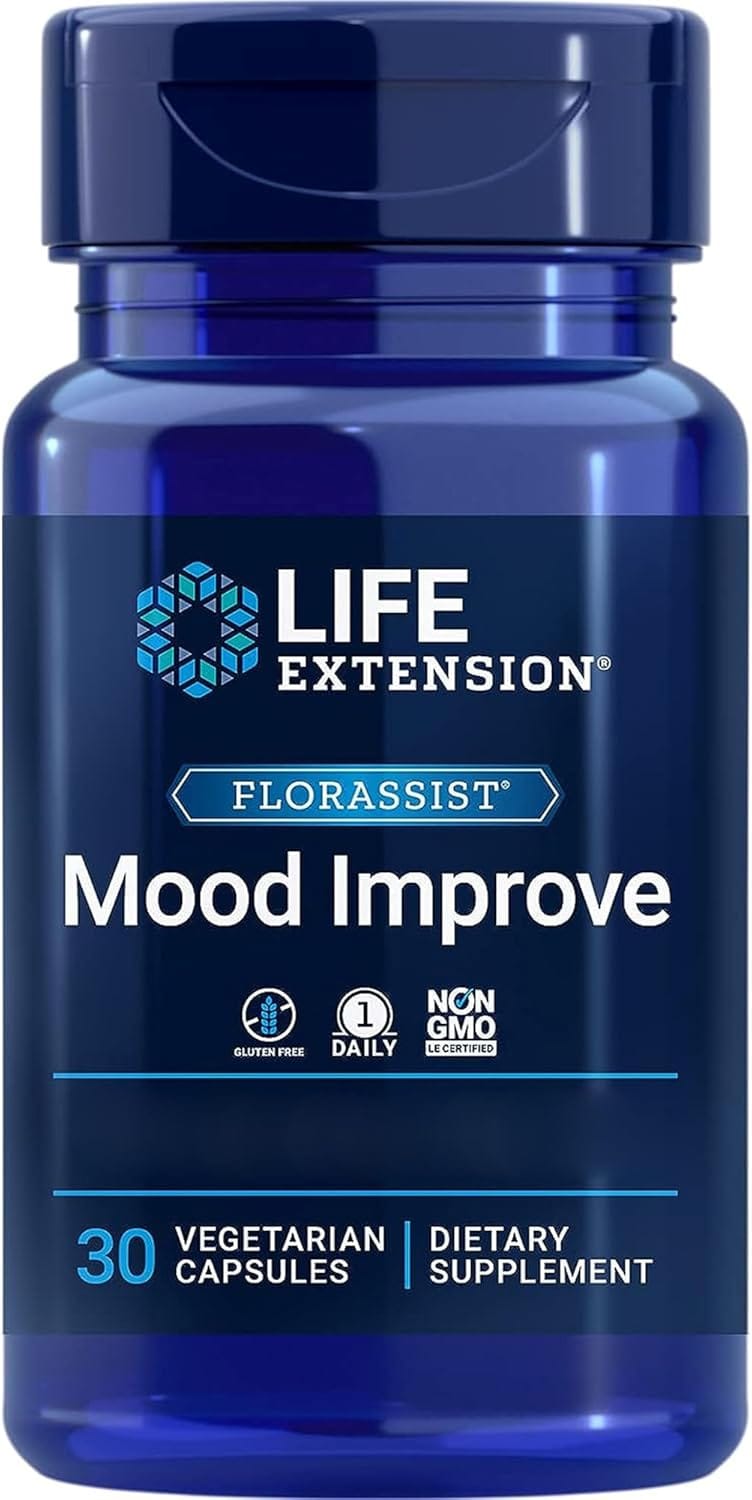 FLORASSIST Probiotic Mood Improve med 30 vegetariske kapsler, probiotika 3 mrd CFU og safranekstrakt