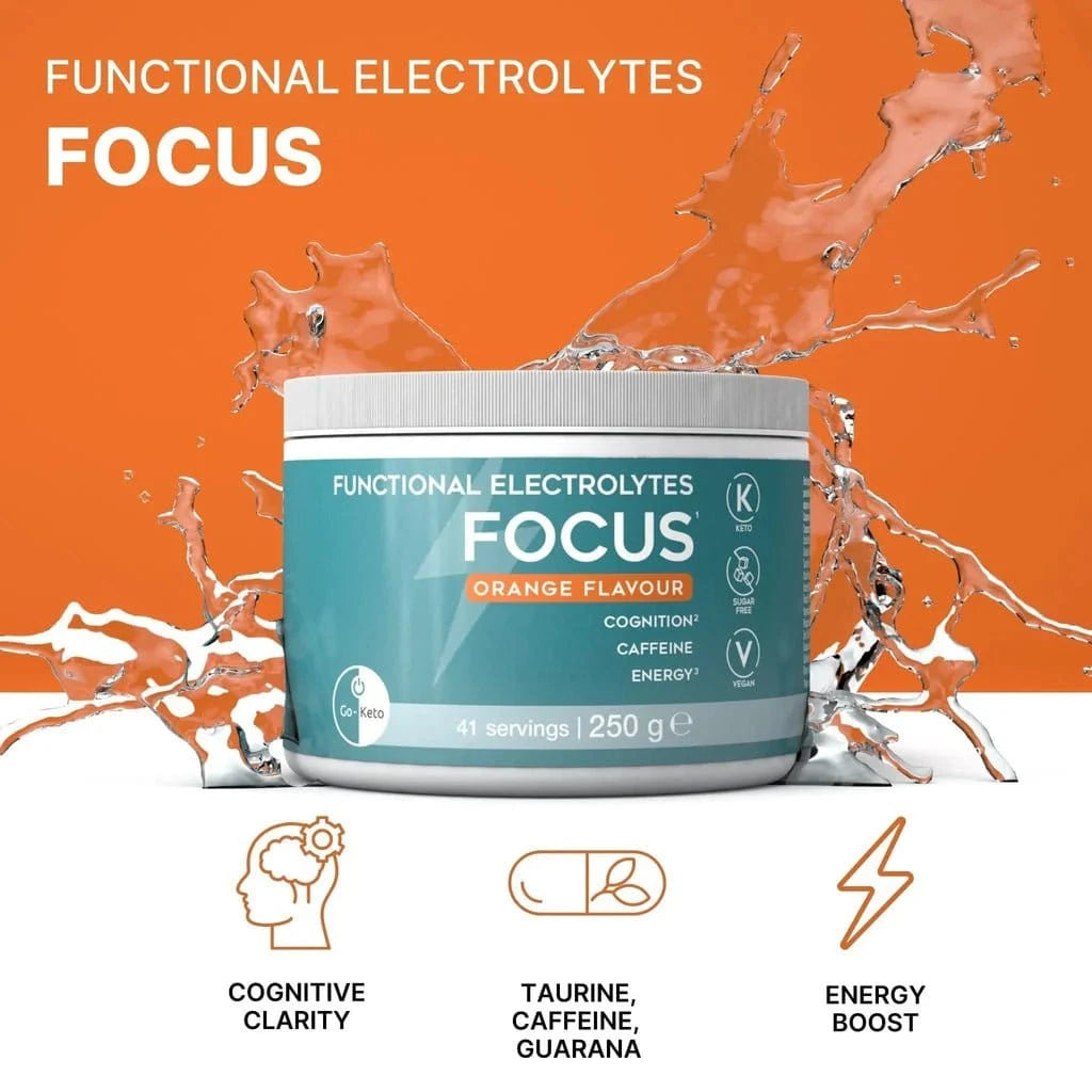 Functional Electrolytes Drink Mix Focus Orange Go-Keto 41 servings - Uno Vita AS