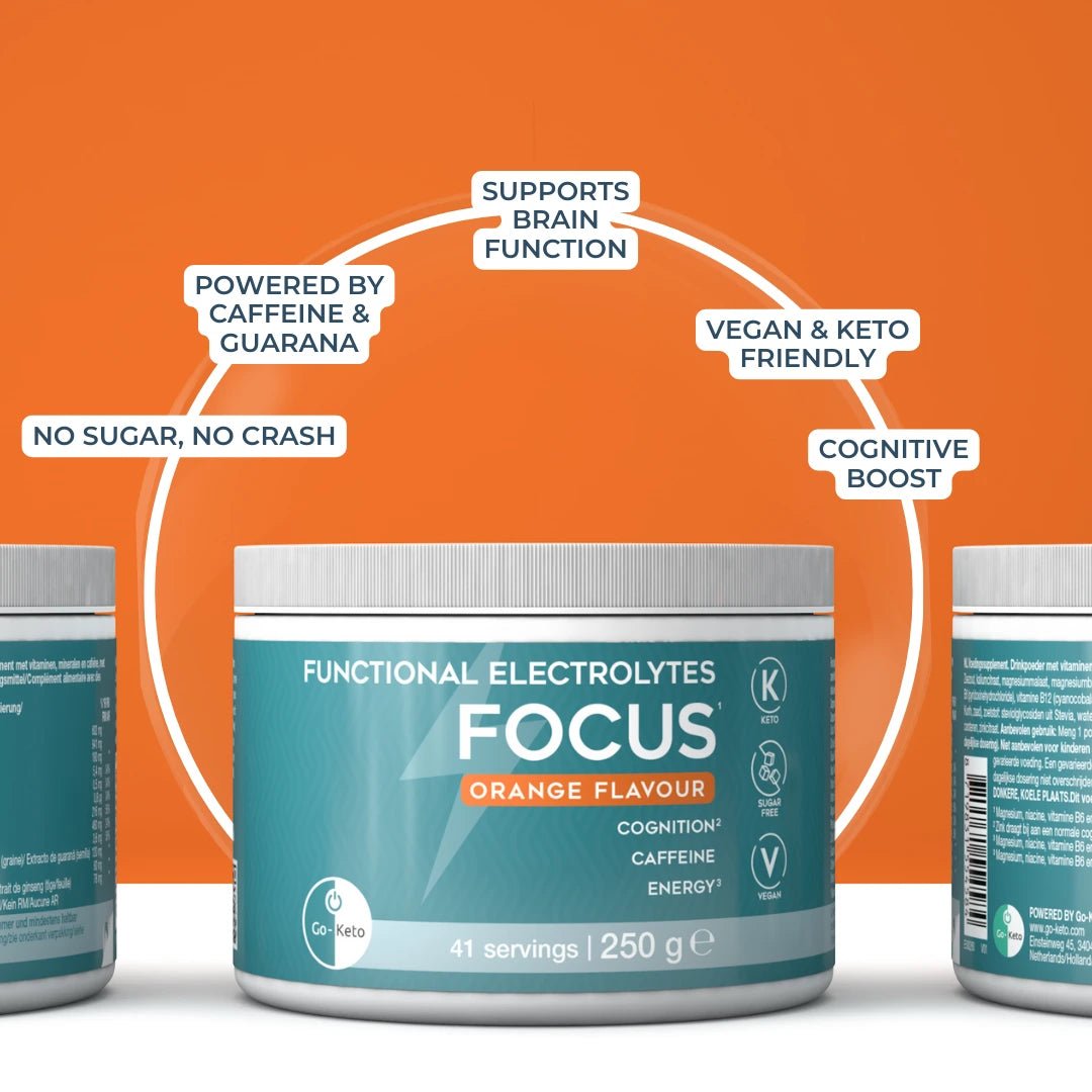 Functional Electrolytes Drink Mix Focus Orange Go-Keto 41 servings - Uno Vita AS
