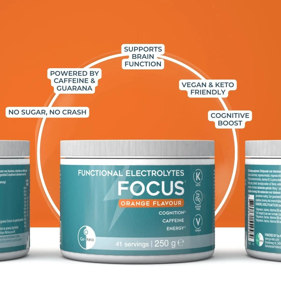 Functional Electrolytes Drink Mix Focus Orange Go-Keto 41 servings - Uno Vita AS