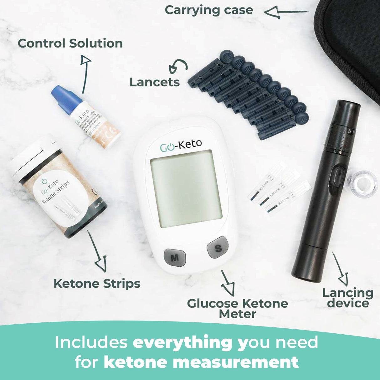 Go - Keto Glucose Ketone Meter Kickstart Set - Uno Vita AS
