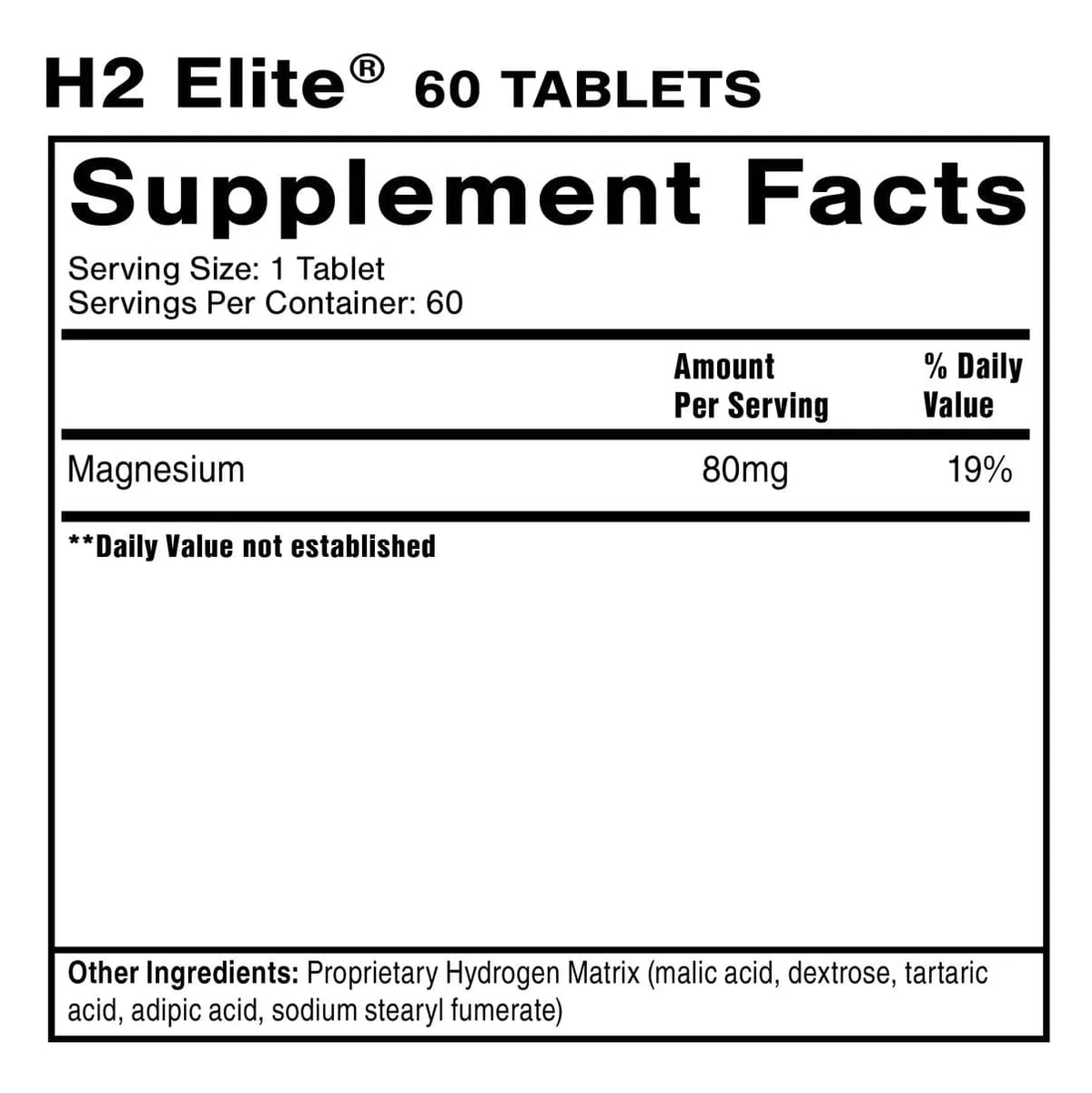 H2 Elite 60 Tablets - Uno Vita AS