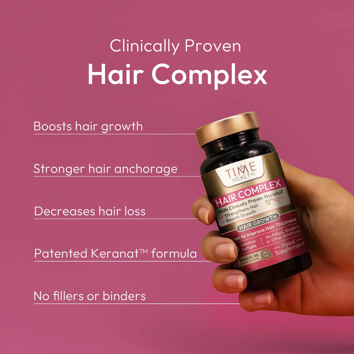 Hair Complex - Clinically Proven Keranat - Improves Hair Brightness, Volume & Beauty - Uno Vita AS
