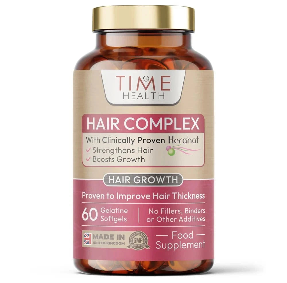 Hair Complex med Keranat 60 softgels, hårtilskudd med biotin, sink og vitamin B6 fra Time Health