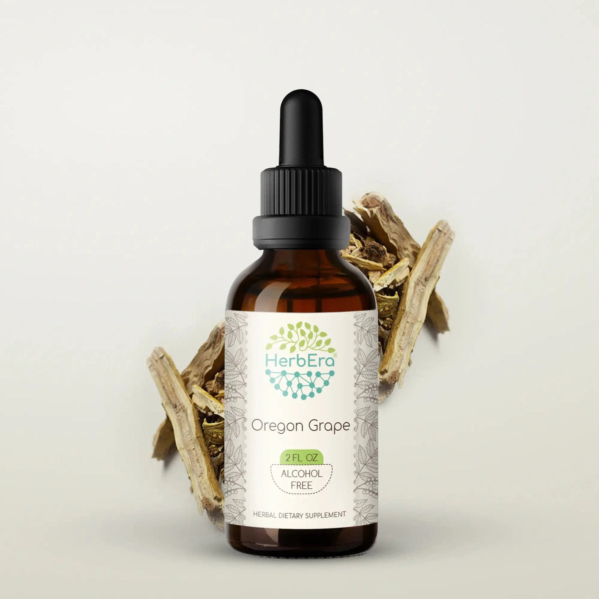HerbArea Oregon Grape Tincture 59 ml flaske med flytende urteekstrakt av Oregon-berberisrot