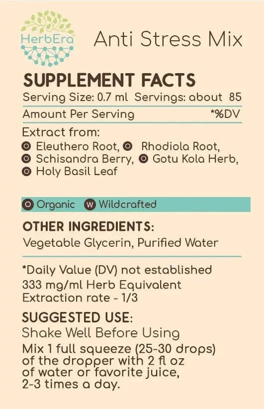 HerbEra Anti Stress Mix Tincture - Uno Vita AS
