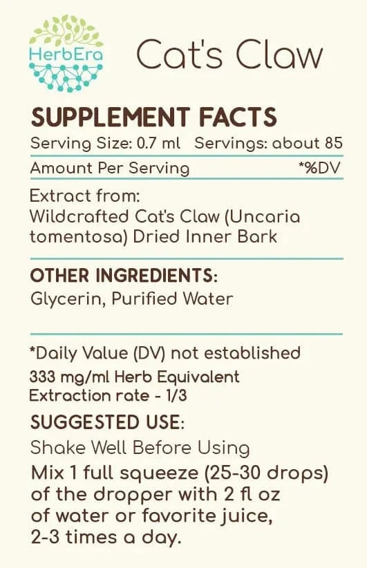 HerbEra Cat's Claw Tincture - Uno Vita AS