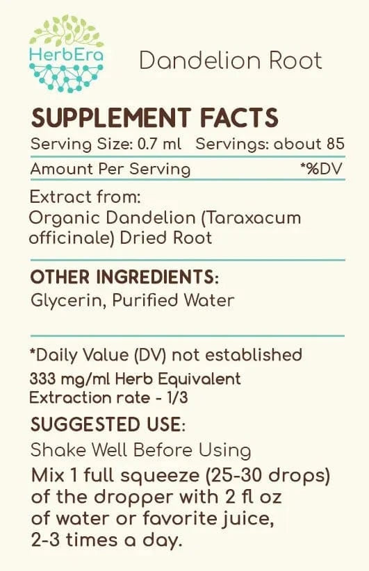 HerbEra Dandelion Root Tincture - Uno Vita AS