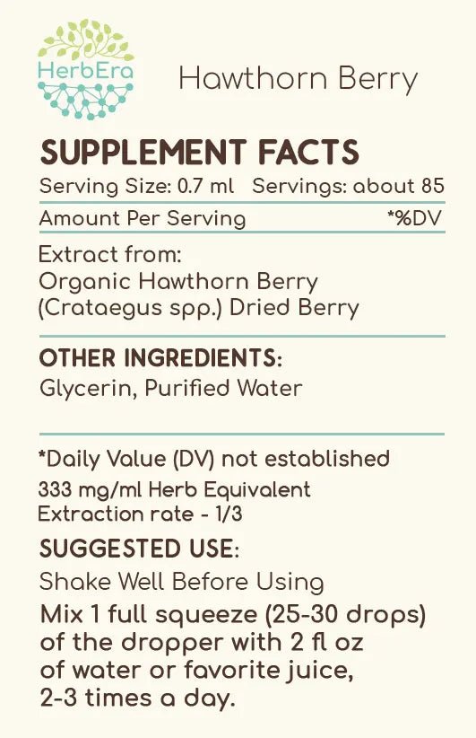 HerbEra Hawthorn Berry Tincture - Uno Vita AS