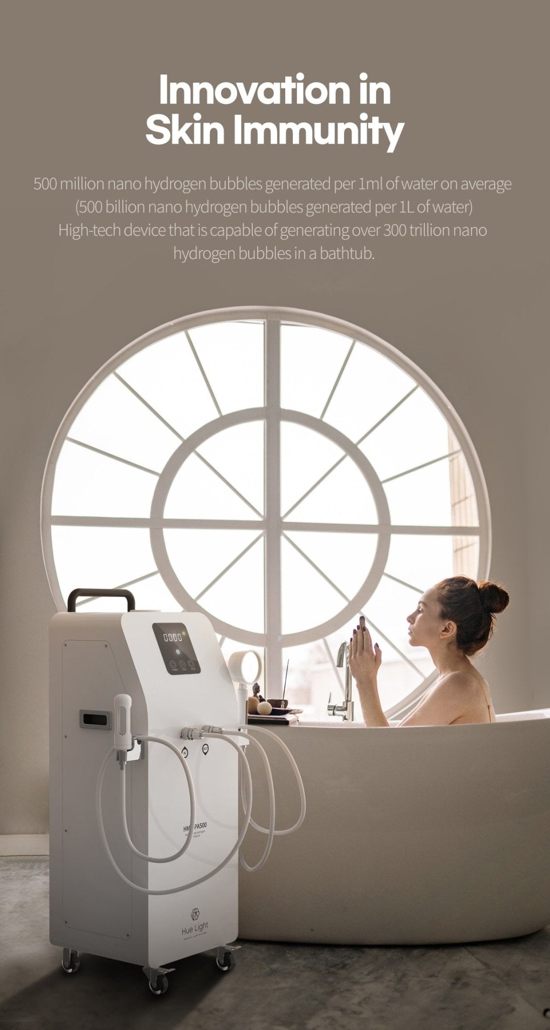 Hue Light Nanobubble Hydrogen SPA Generator - Uno Vita AS