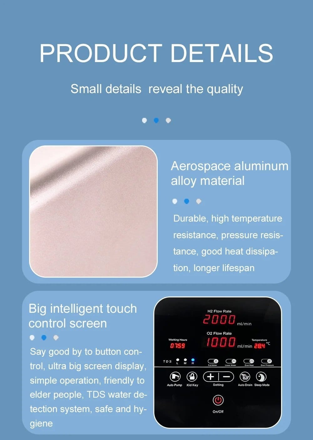 Hydrogen inhalator GY - H3000 (2000 ml H2) - Uno Vita AS