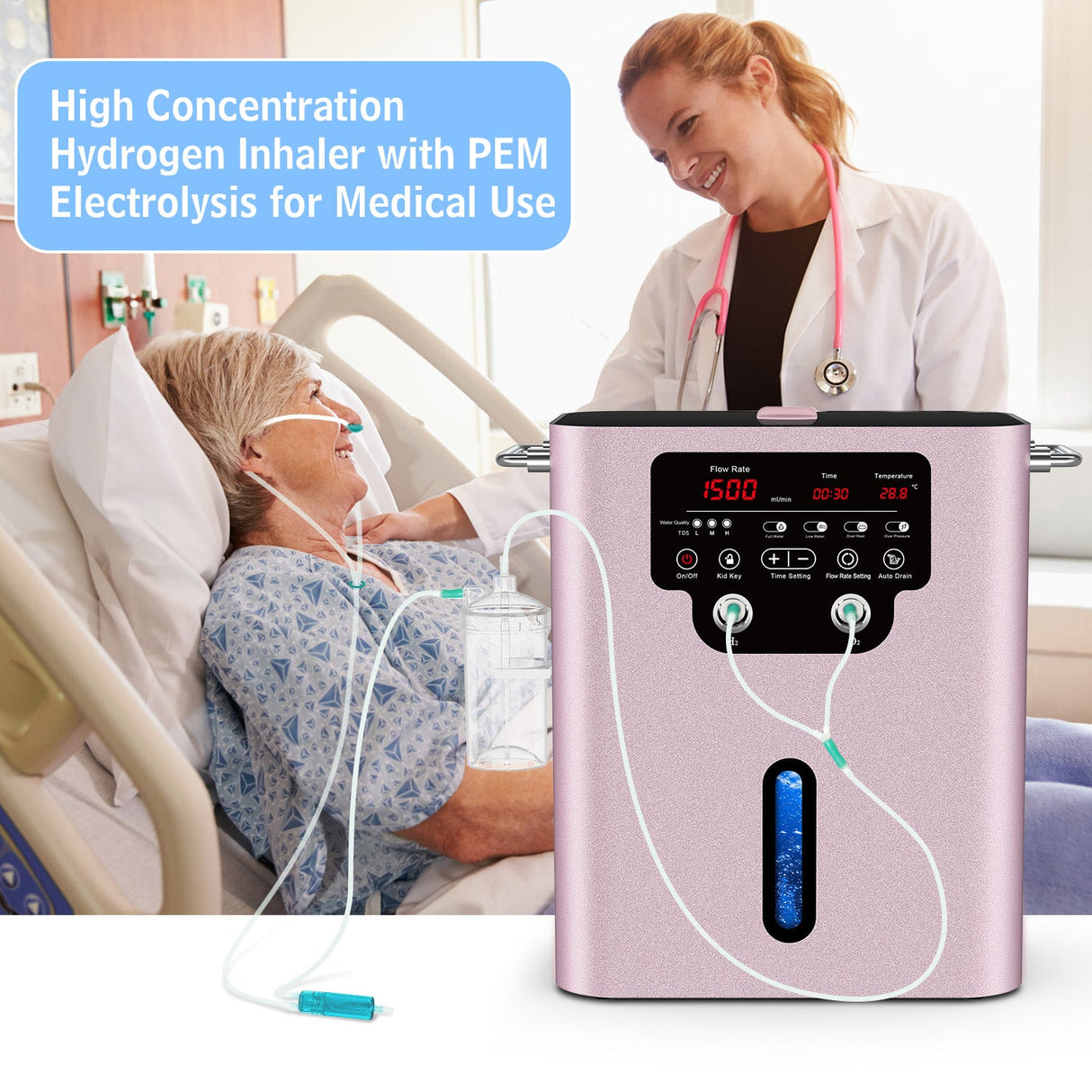 Hydrogen inhalator GY - HX1500 (1000 ml H2) - Uno Vita AS