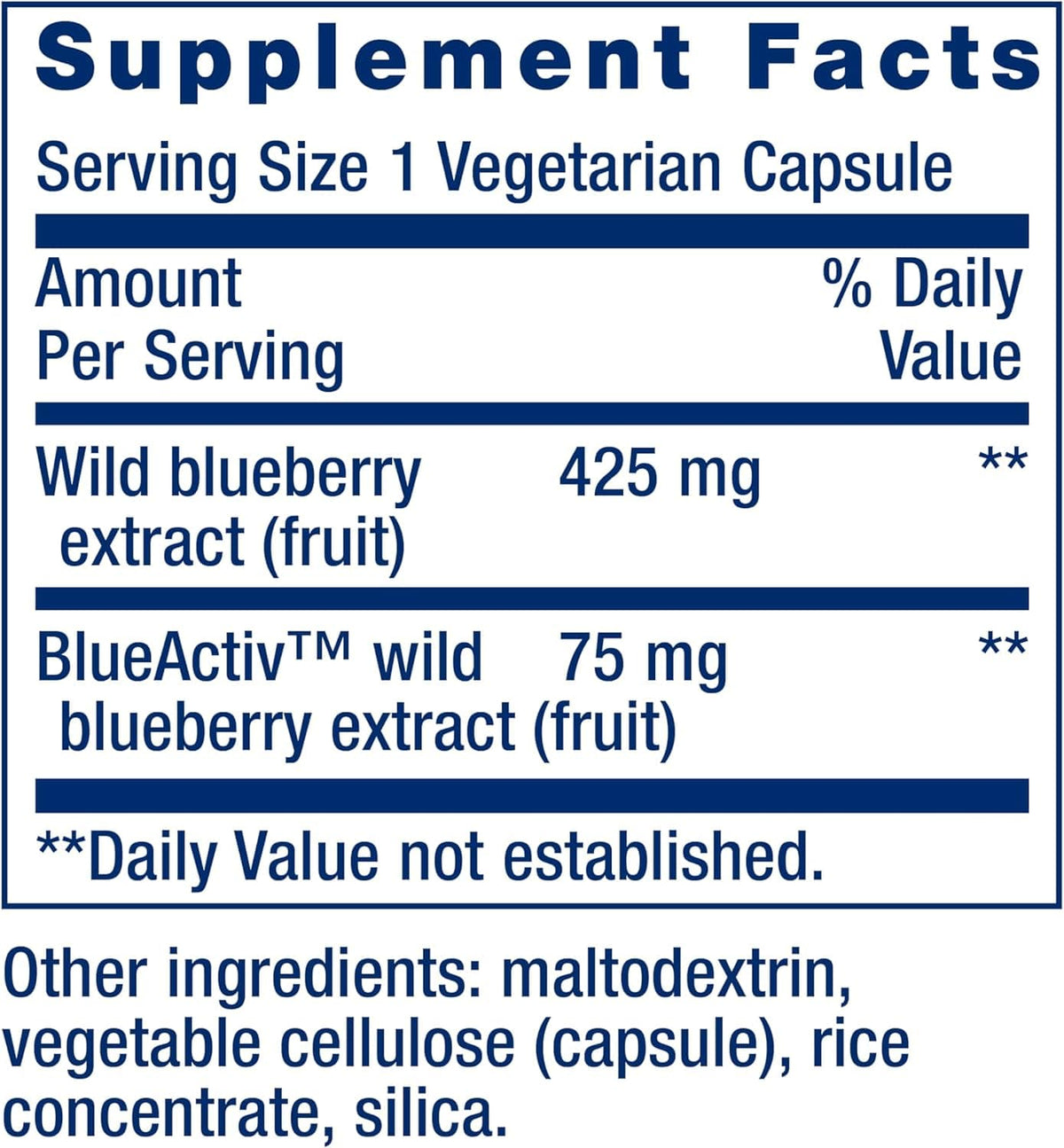 Life Extension Blueberry Extract Capsules - Uno Vita AS