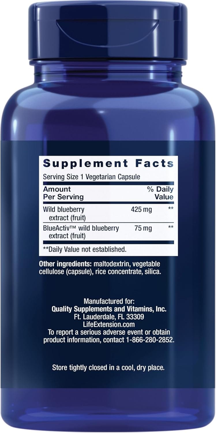 Life Extension Blueberry Extract Capsules - Uno Vita AS