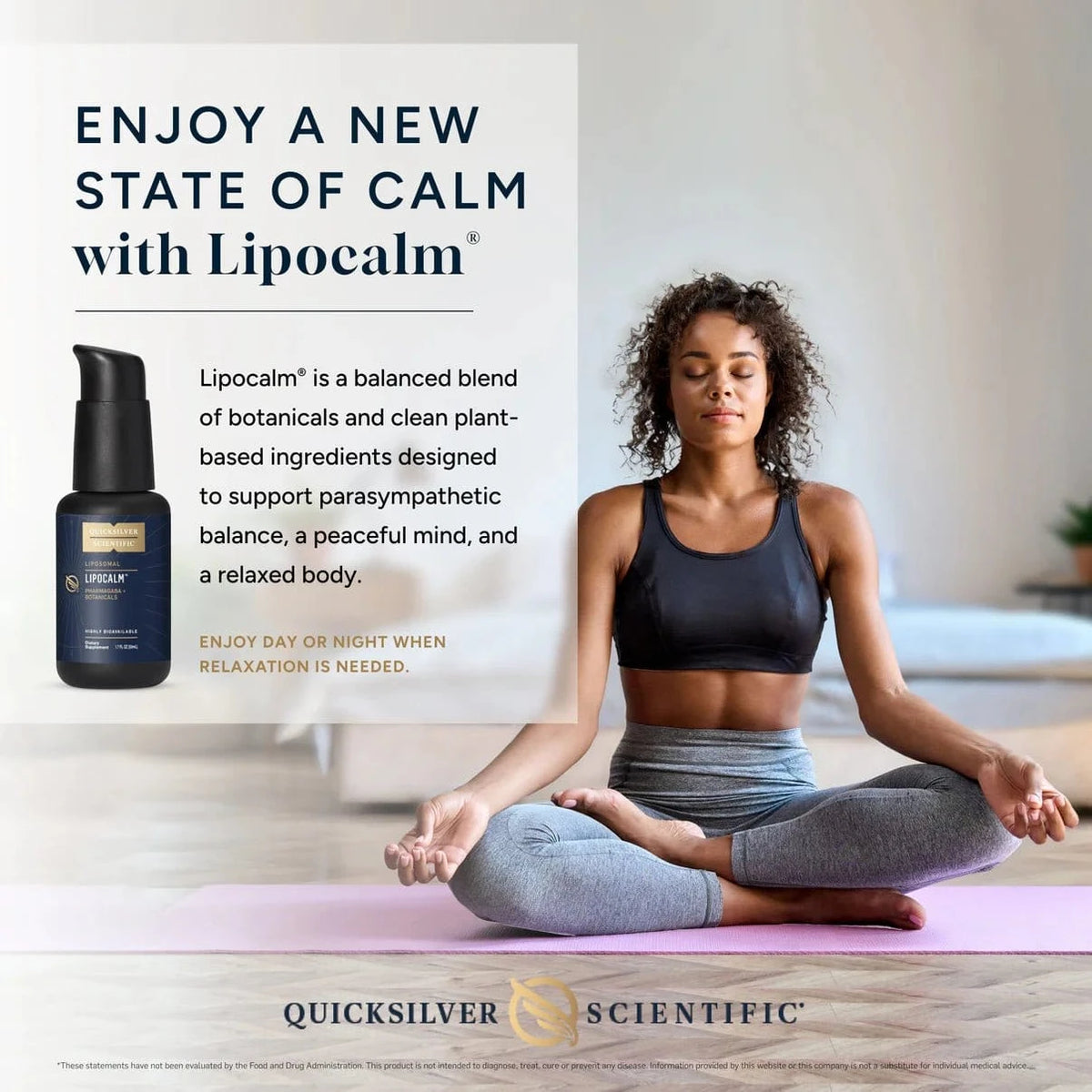Quicksilver Scientific LipoCalm® Liquid Supplement with PharmaGABA® & Botanicals - 50 mL Bottle - Uno Vita AS