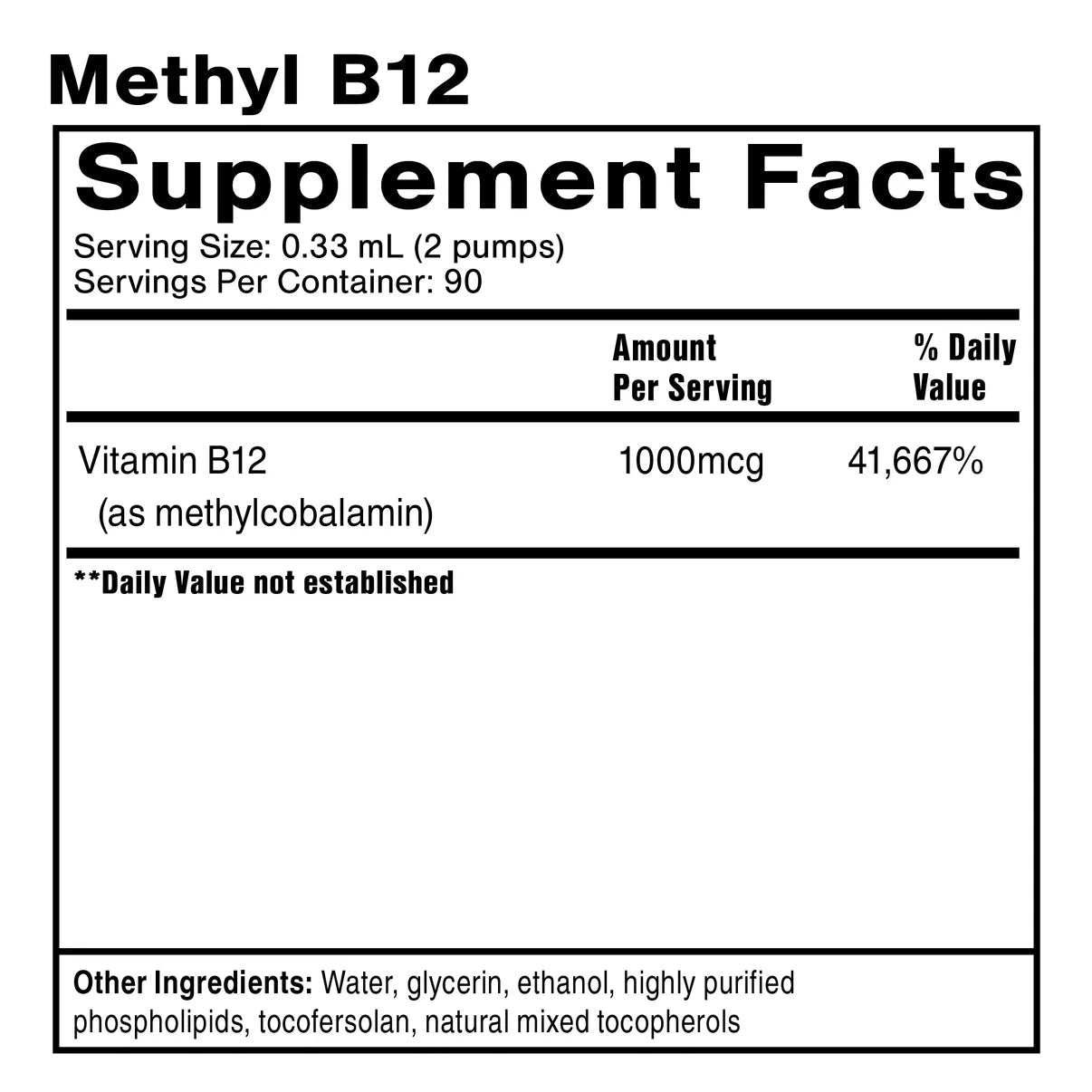 Liposomal Methyl B - 12, (30 ml) - Uno Vita AS