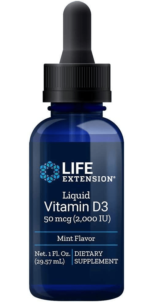 Life Extension Liquid Vitamin D3 med mintsmak, 29,57 ml dråpeflaske
