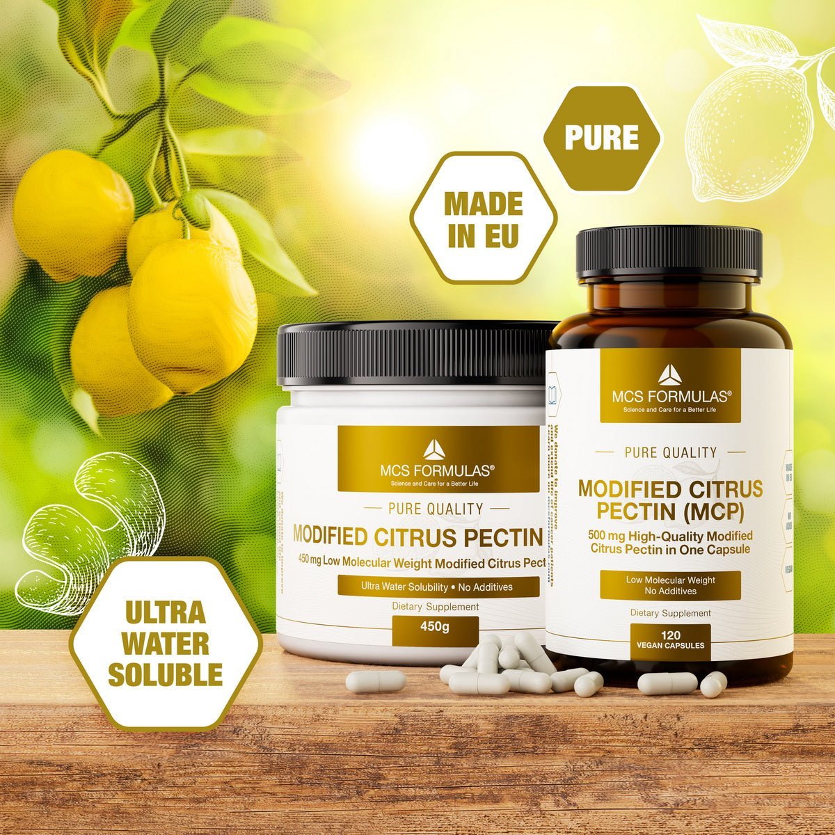Modified Citrus Pectin Powder (450 grams - super detoxer) - Uno Vita AS