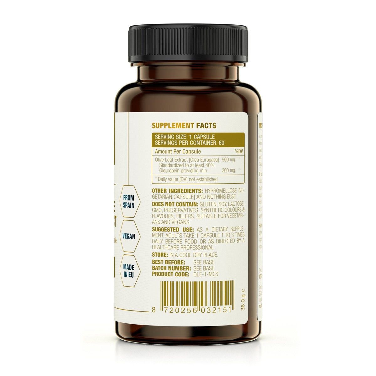 Olive Leaf Extract (500mg Capsule) - Uno Vita AS