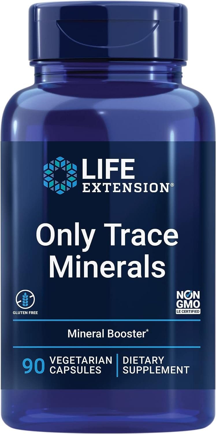 Only Trace Minerals mineraltilskudd i kapsler, vegetarisk og ikke-GMO med sink, krom, bor og vanadium