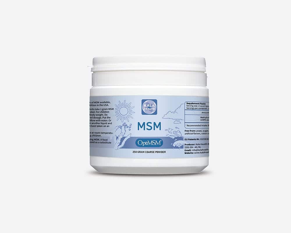 OptiMSM 500 gram pulver fra Kala Health, rent MSM kosttilskudd uten tilsetningsstoffer