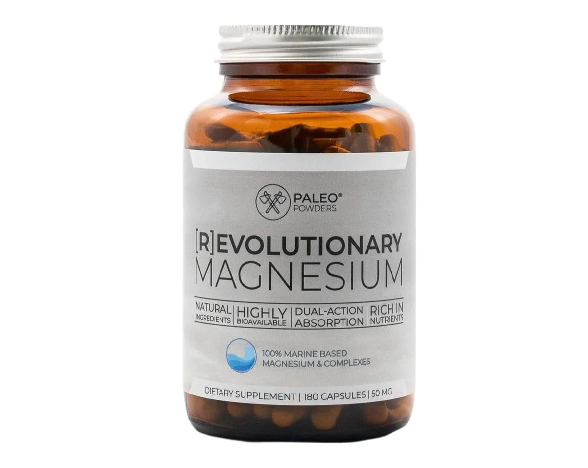 Paleo R-Evolutionary Magnesium med 180 kapsler, marint magnesium fra Dødehavet og sjøsalat