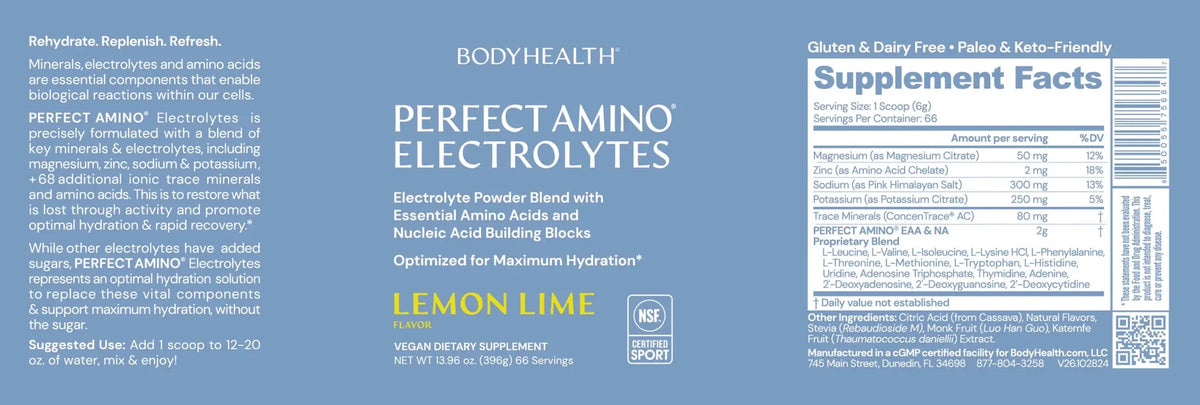 Perfect Amino Electrolytes NSF Certified for Sport (Lemon) - Uno Vita AS