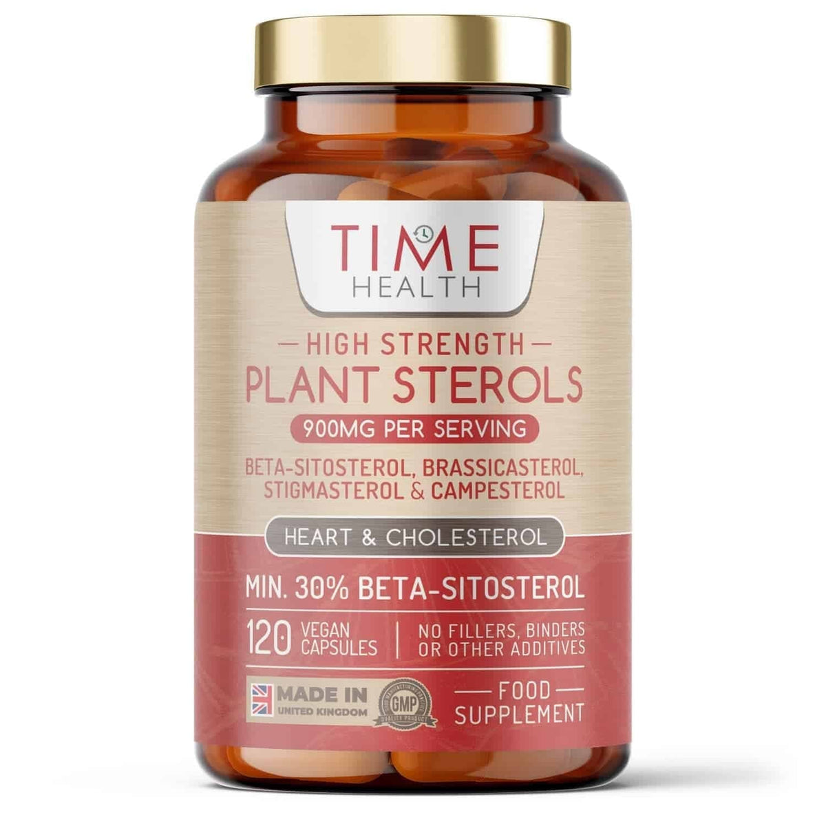 Plant Sterols Beta-Sitosterol kosttilskudd med 900 mg steroler, veganske kapsler og akasiefiber fra Uno Vita